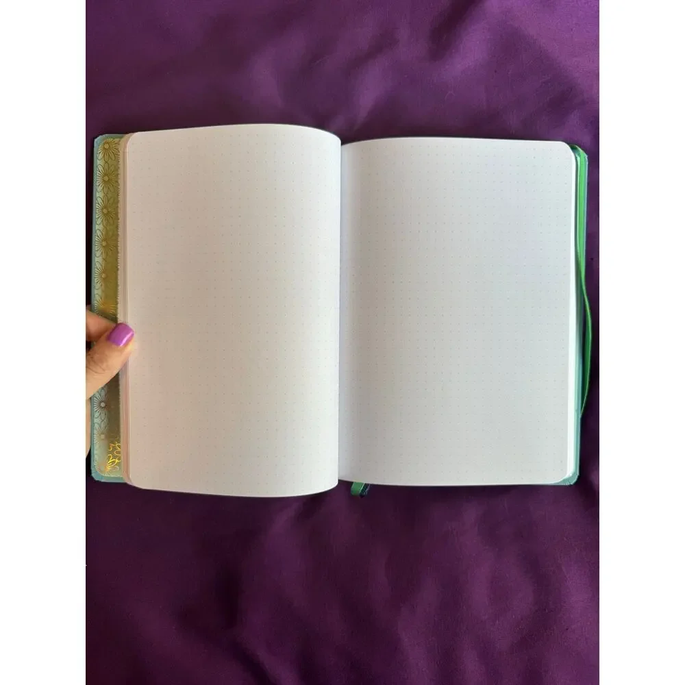 Hallmark Dot Grid Journal – “My Happy Place”Blue Hardcover –Gold Accents –Unused